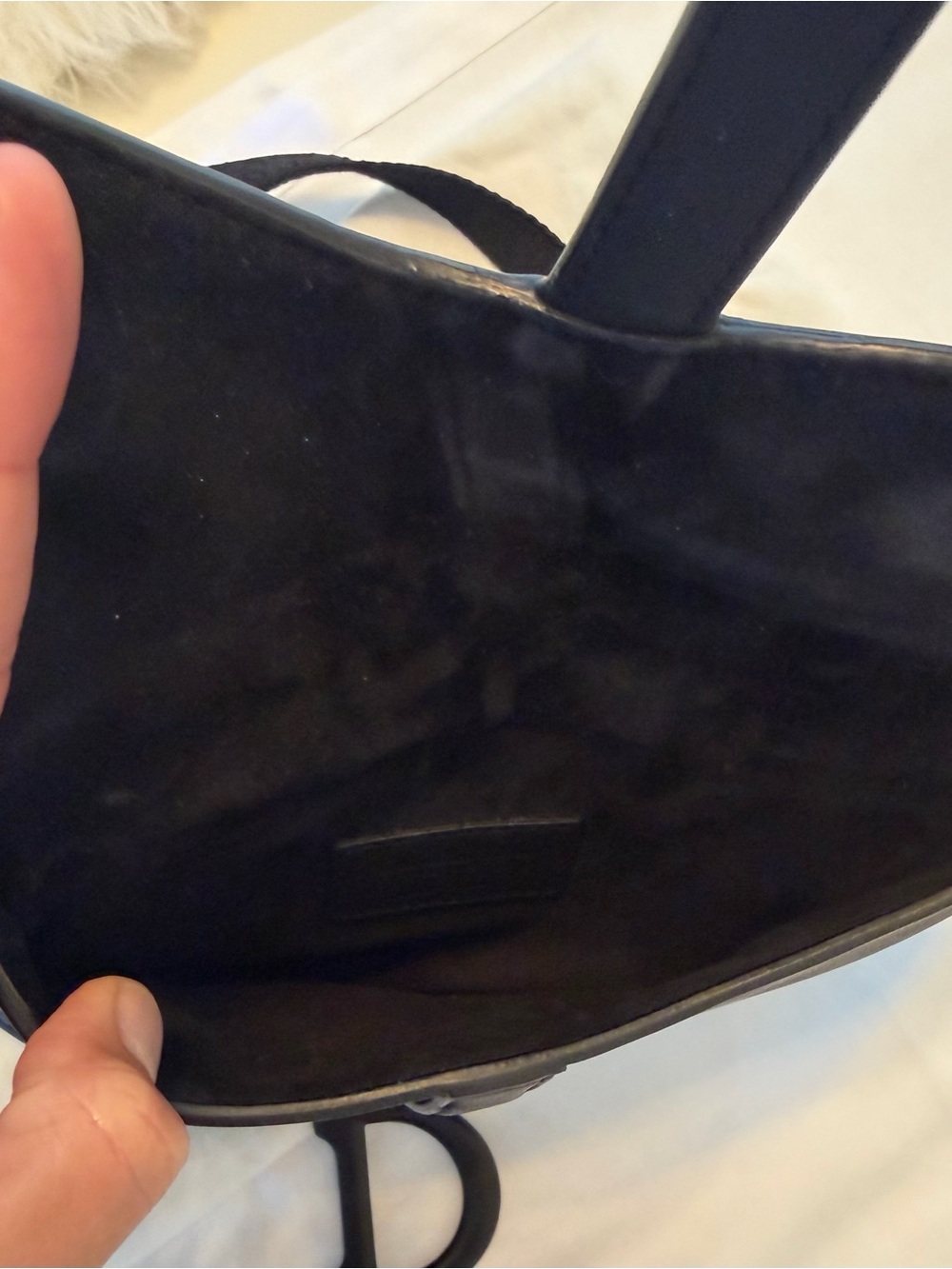 Dior Ultra matte Black clad skin Saddle Belt Bag with 'D' Charm - Picture 8 of 8